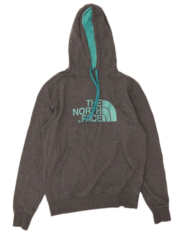 Suéter com capuz gráfico masculino The North Face pequeno algodão cinza