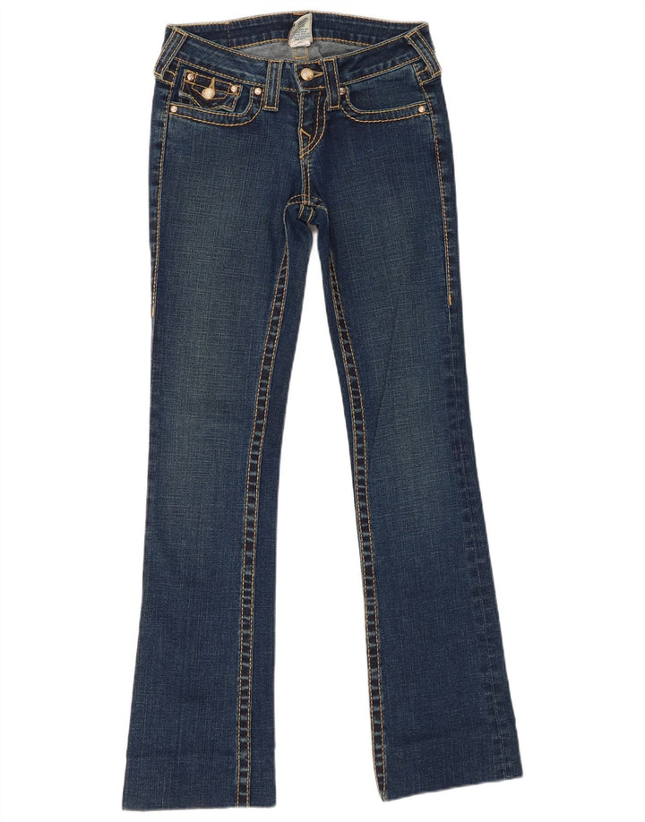 Calça jeans feminina Bootcut True Religion W25 L31 azul algodão