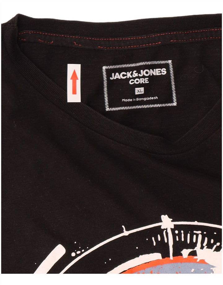 Camiseta gráfica masculina Jack & Jones Top XL preta