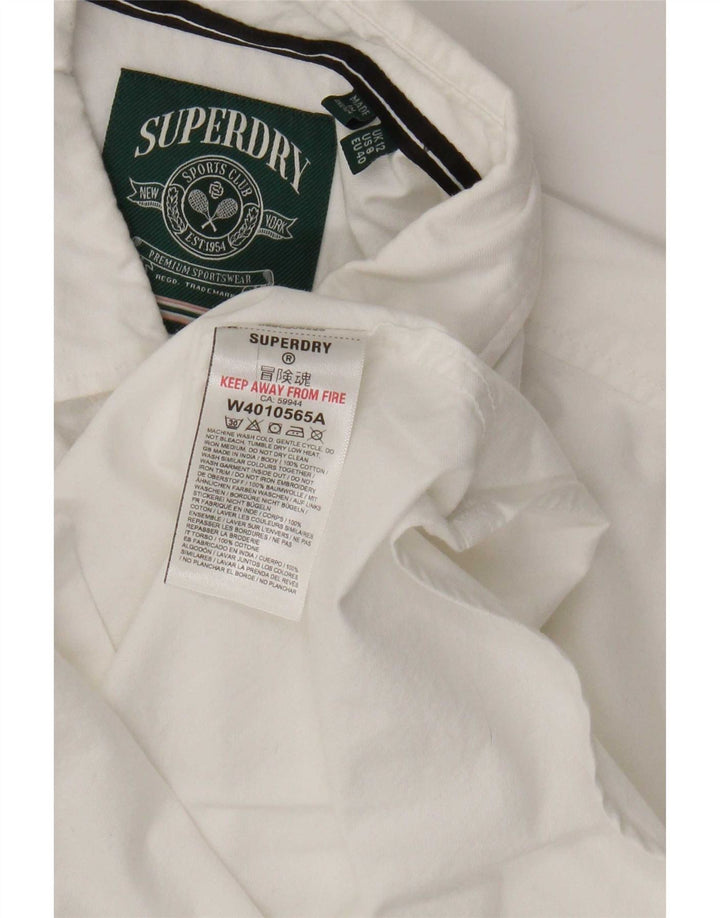 Camisa feminina Superdry UK 12 algodão branco médio