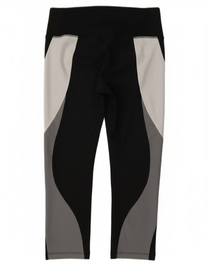 Leggings Nike Dri Fit Capri UK 10 Pequeno Preto Colourblock Poliéster