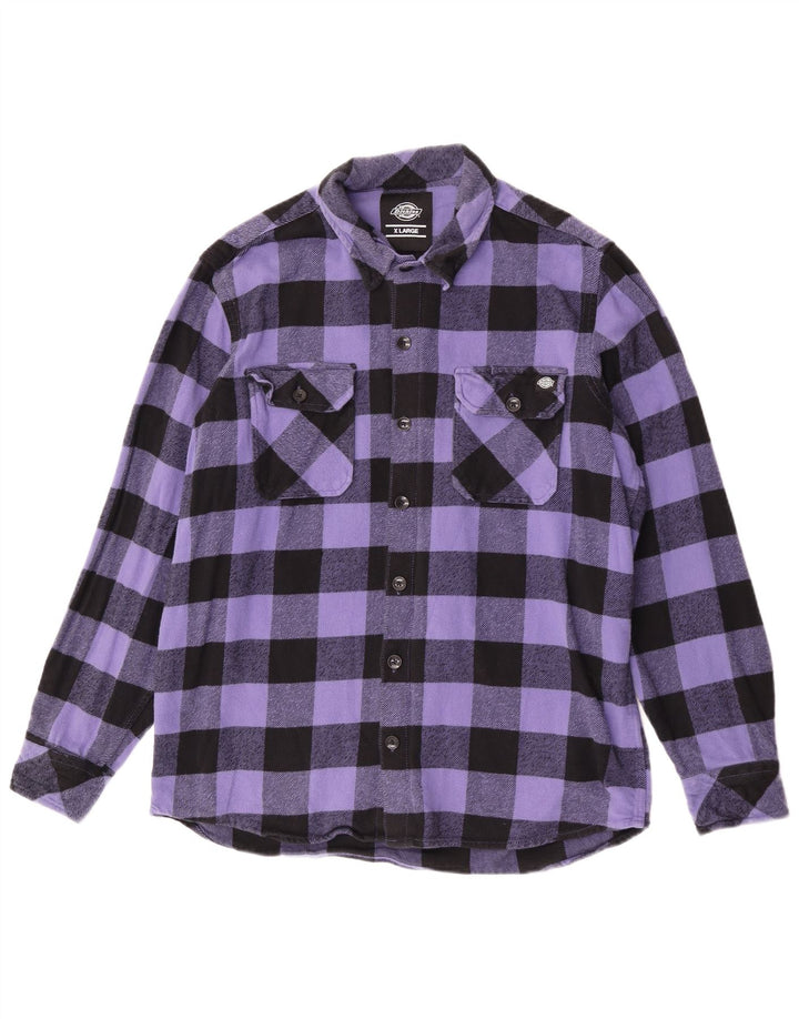 Camisa masculina de flanela Dickies XL roxo xadrez algodão