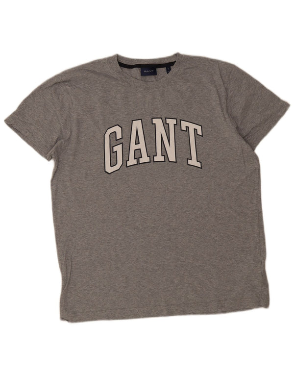 Camiseta masculina Gant com estampa gráfica grande algodão cinza