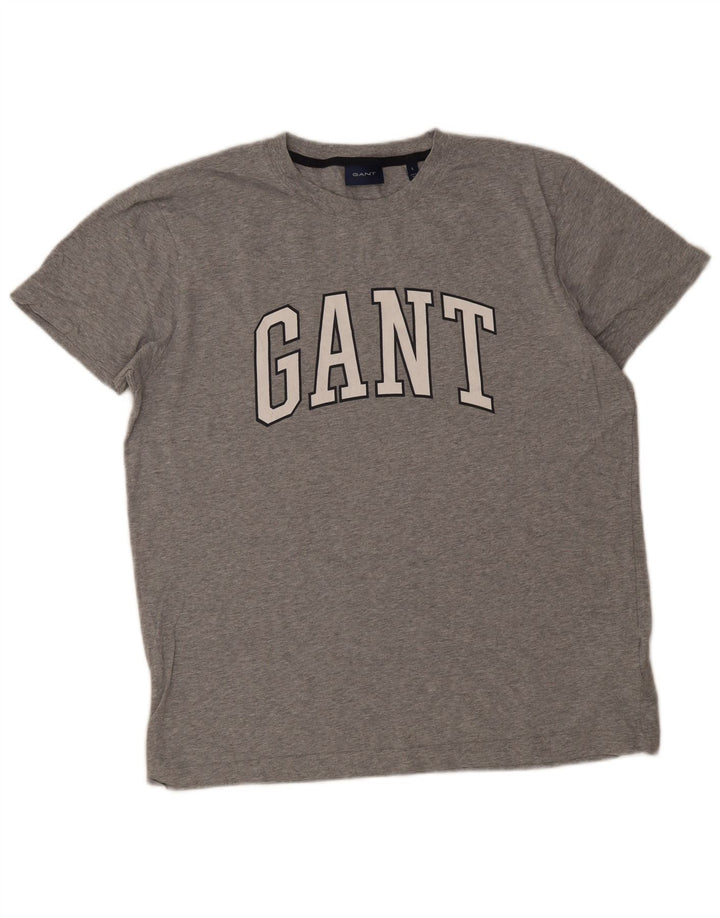 Camiseta masculina Gant com estampa gráfica grande algodão cinza