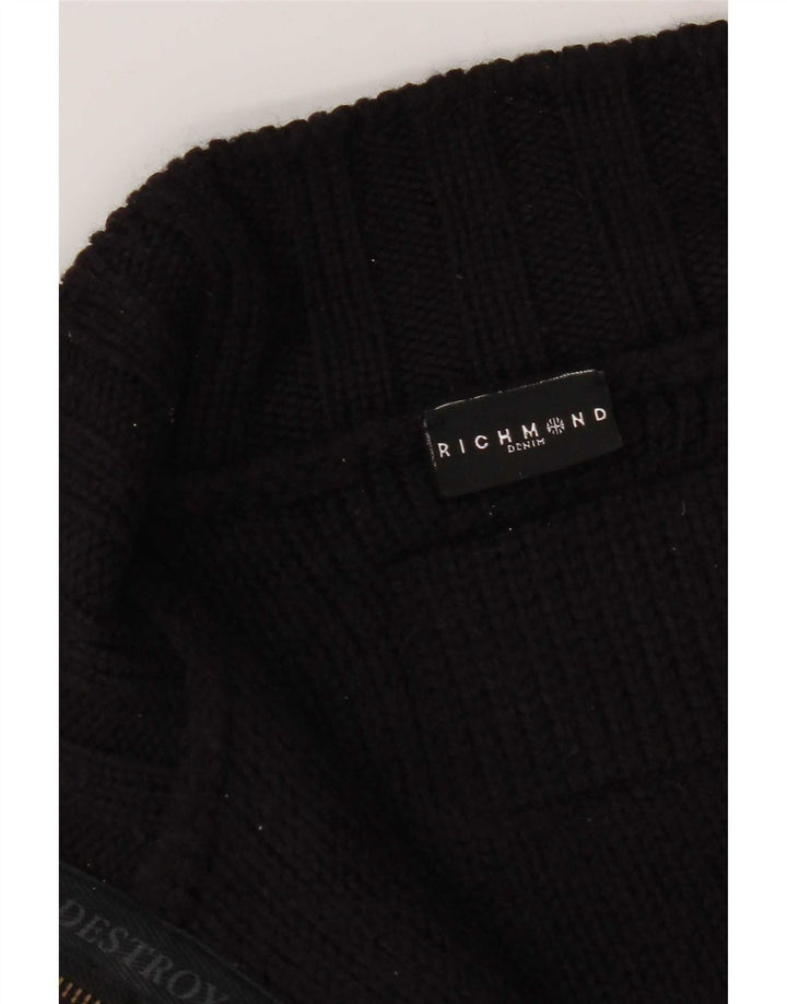 Suéter cardigã feminino Richmond UK 20 2XL lã preta
