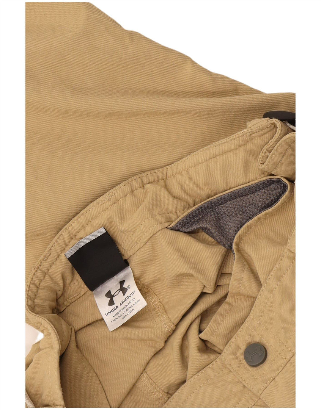 Calça cargo reta feminina Under Armour W24 L30 nylon bege