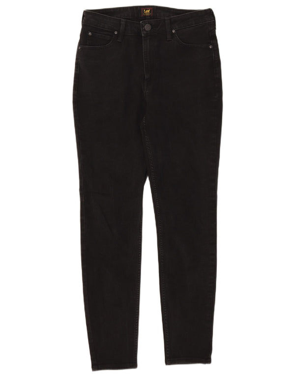 Lee Womens Scarlett High Skinny Jeans W31 L28 Algodão Preto