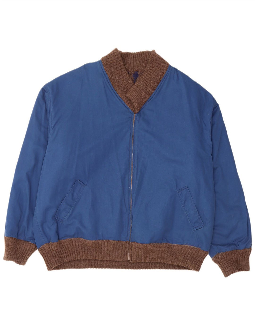 Suéter cardigã masculino reversível VINTAGE XL marrom Fair Isle