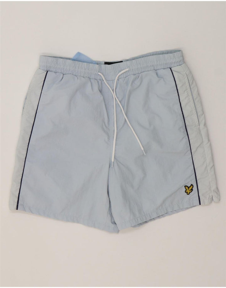 Shorts de natação masculino Lyle & Scott poliéster azul médio