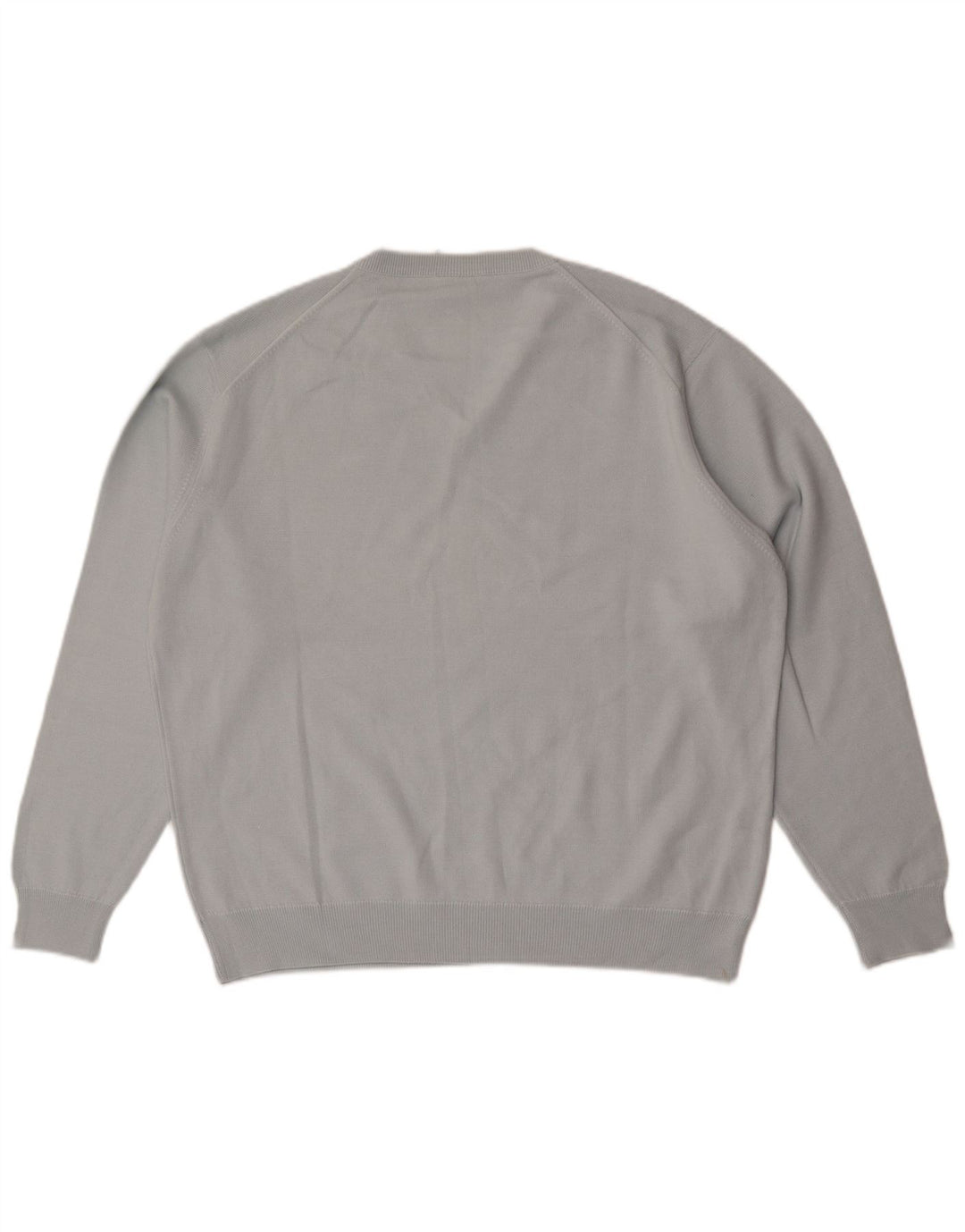 Suéter masculino Lacoste com decote em V tamanho 6 XL lã azul