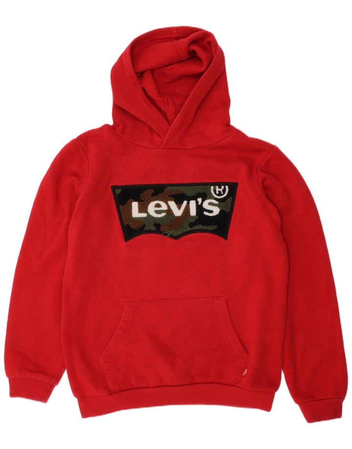 Suéter com capuz gráfico LEVI'S Boys 7-8 anos algodão vermelho