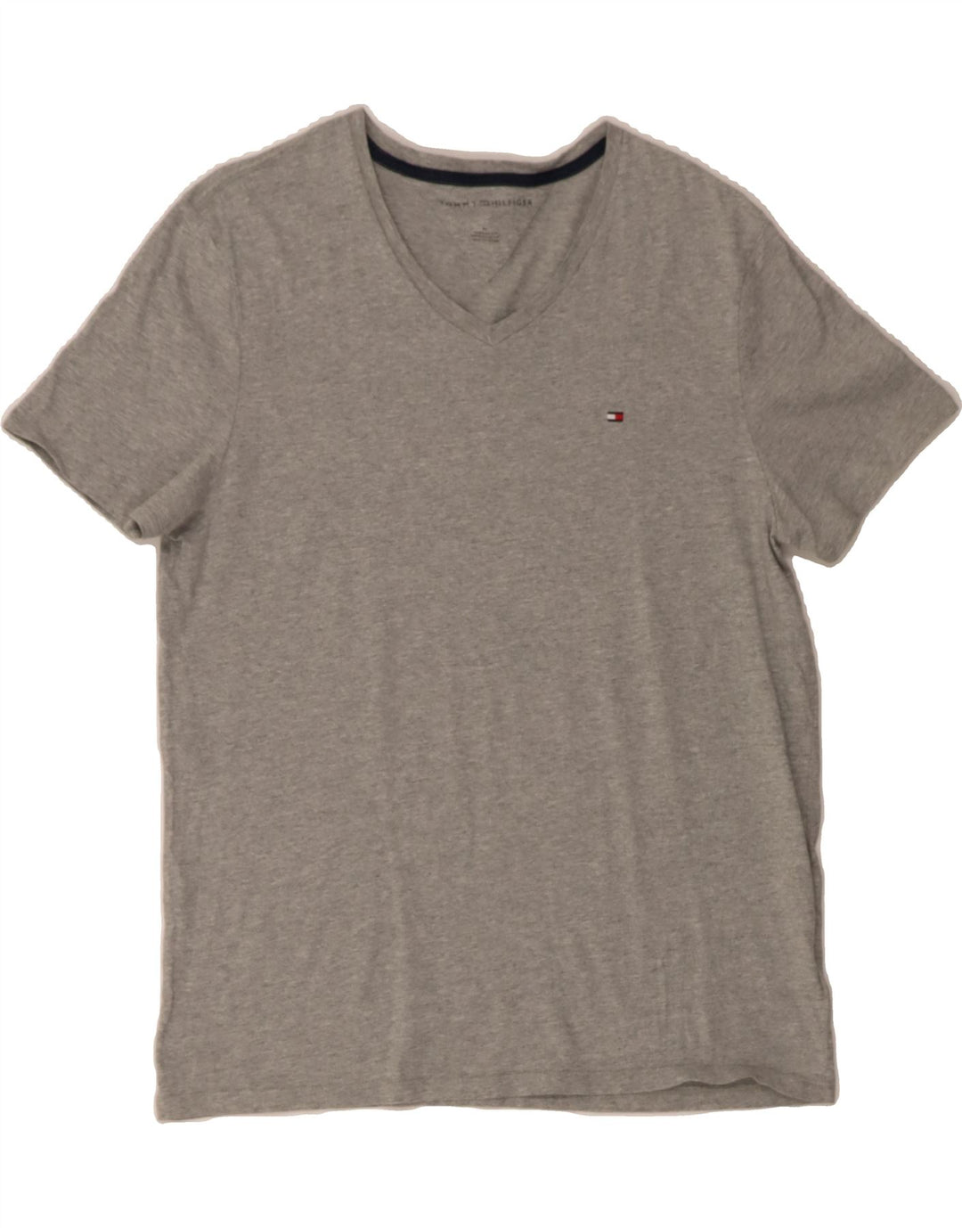 TOMMY HILFIGER Mens T-Shirt Top Medium Grey Cotton Vintage Tommy Hilfiger and Second-Hand Tommy Hilfiger from Messina Hembry 