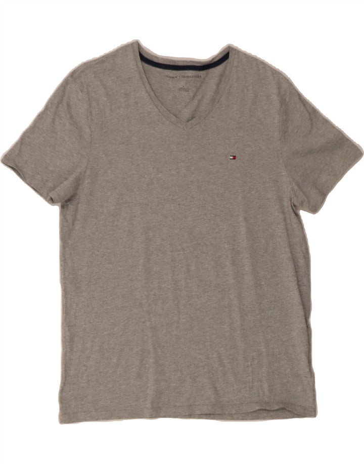 TOMMY HILFIGER Mens T-Shirt Top Medium Grey Cotton Vintage Tommy Hilfiger and Second-Hand Tommy Hilfiger from Messina Hembry 
