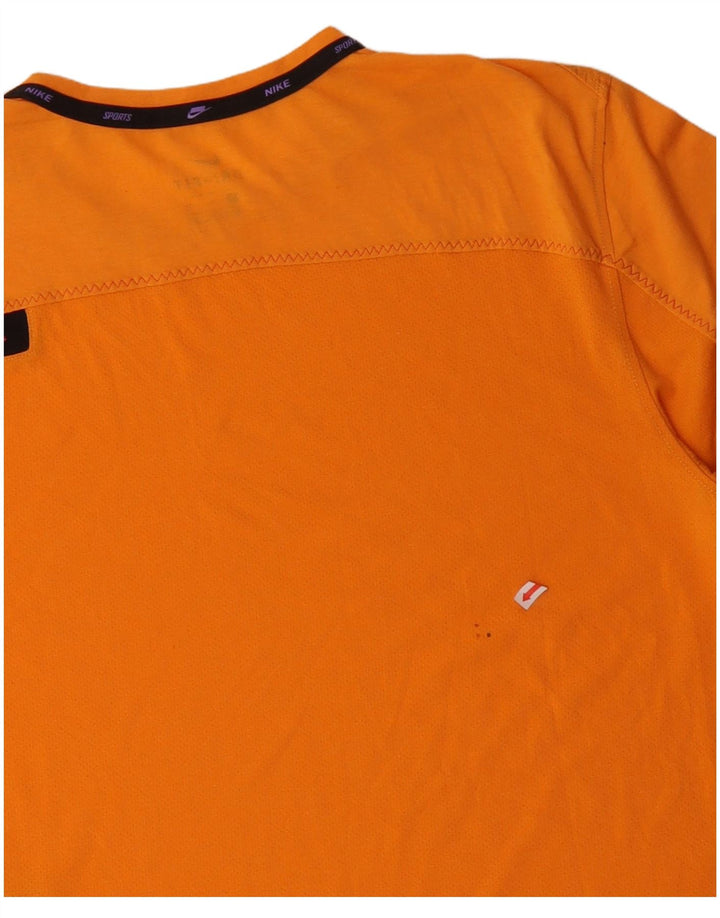 Camiseta masculina NIKE Dri Fit Top médio laranja algodão