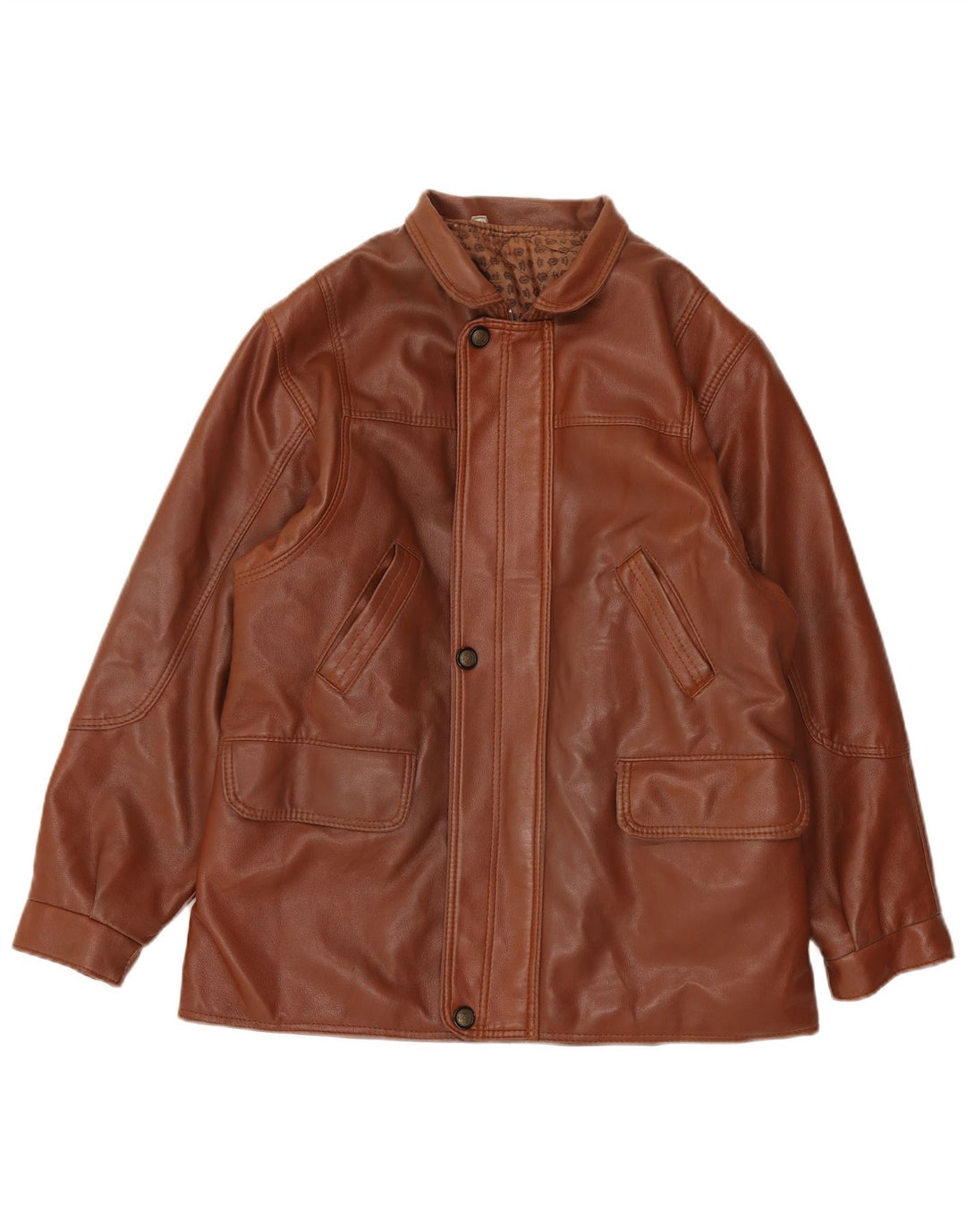 Jaqueta de couro masculina vintage UK 38 marrom médio
