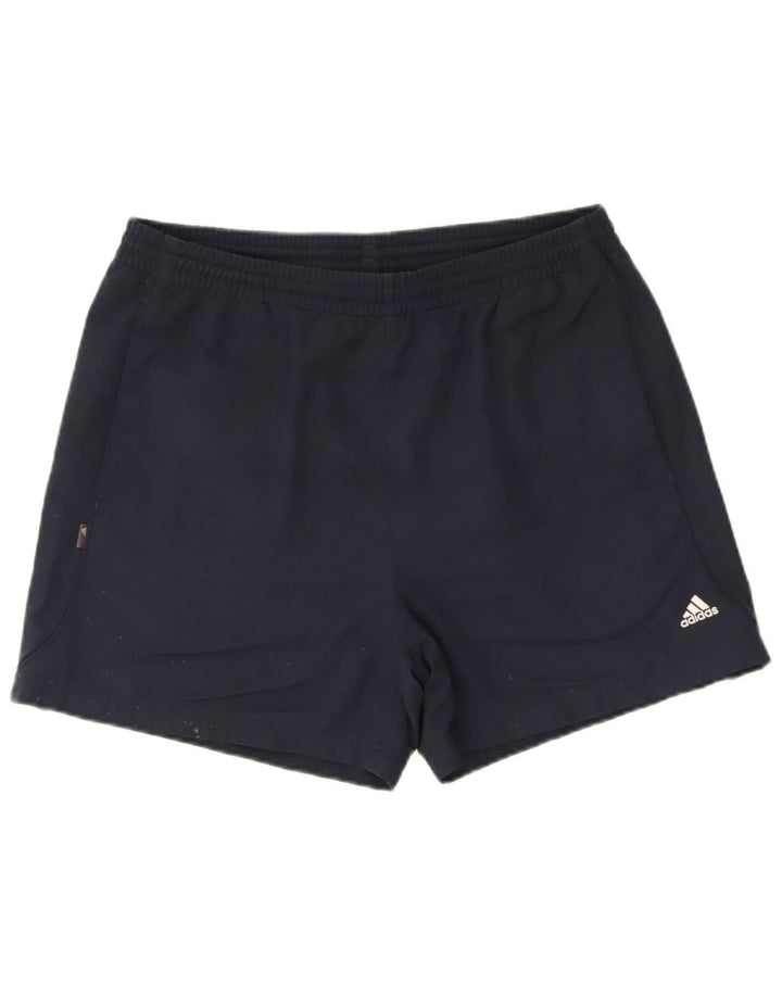 Shorts esportivos masculinos Adidas grandes poliéster azul marinho
