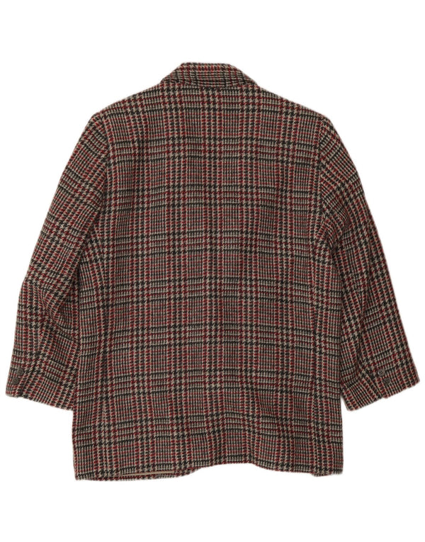 Jaqueta blazer feminina VINTAGE Reino Unido 16 grande houndstooth multicolorido