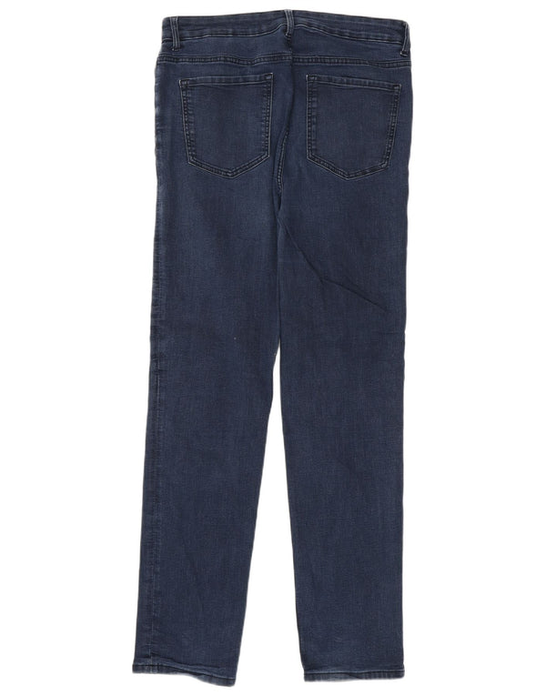 Calça jeans feminina Marks & Spencer The Sienna Straight UK 14 grande W32 L32 azul