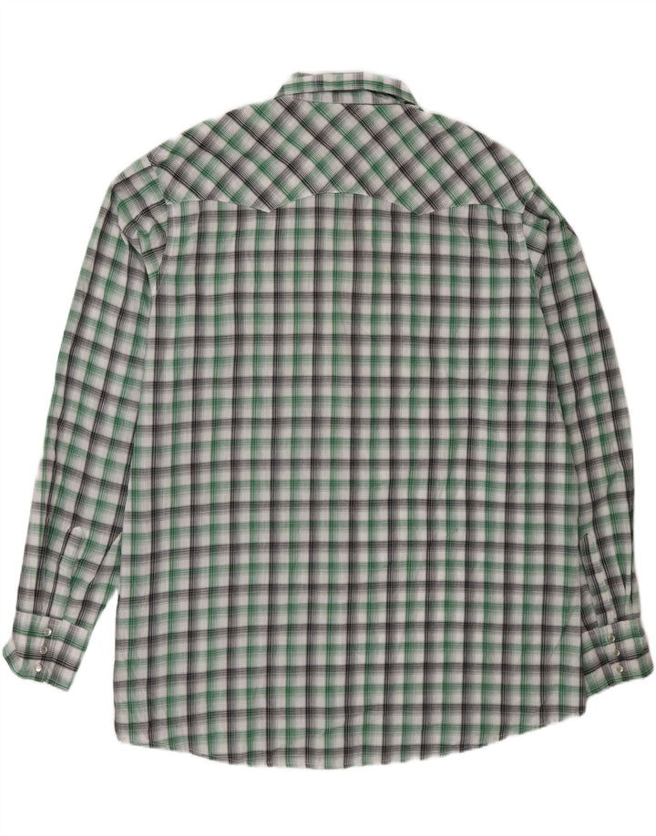 Camisa alta masculina Wrangler 2XL algodão xadrez verde