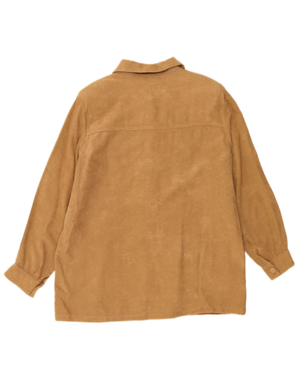 Jaqueta de camurça feminina vintage Reino Unido 16 grande marrom