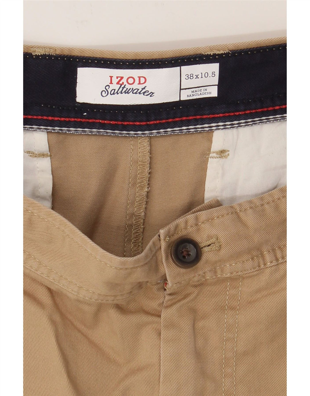 IZOD Mens Salt Water Chino Shorts W38 XL Beige Cotton Vintage Izod and Second-Hand Izod from Messina Hembry 