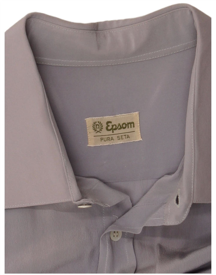 Camisa masculina Epsom seda azul médio