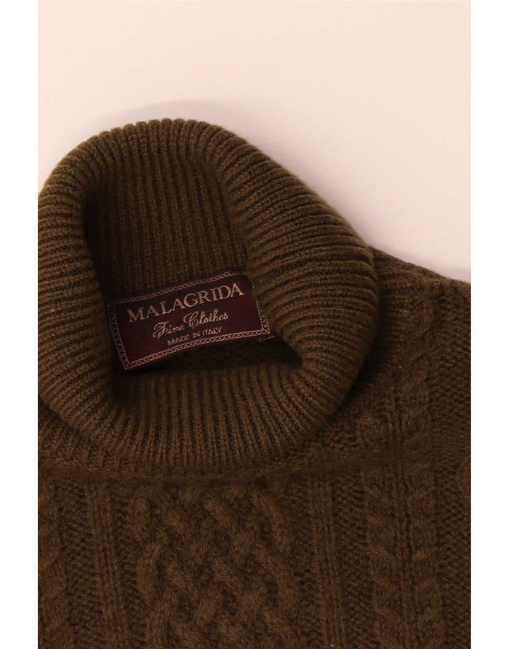 Suéter masculino Malagrida com gola redonda XL cáqui