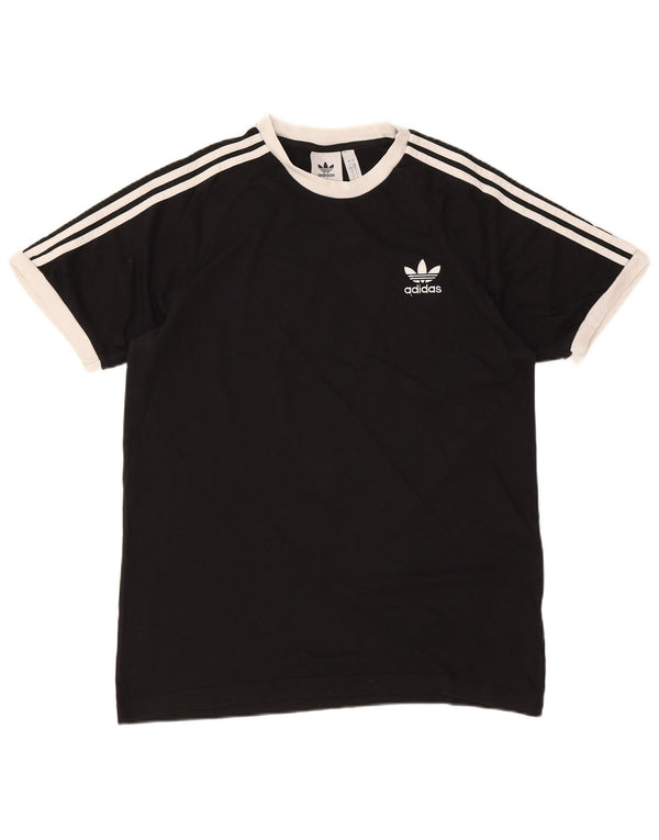 Adidas Mens Camiseta Top Grande Algodão Preto
