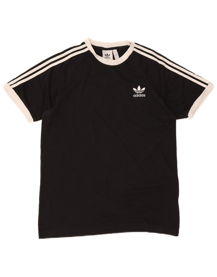 Adidas Mens Camiseta Top Grande Algodão Preto