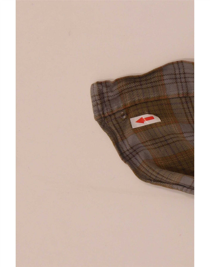 Camisa masculina de flanela Barbour grande algodão xadrez cáqui