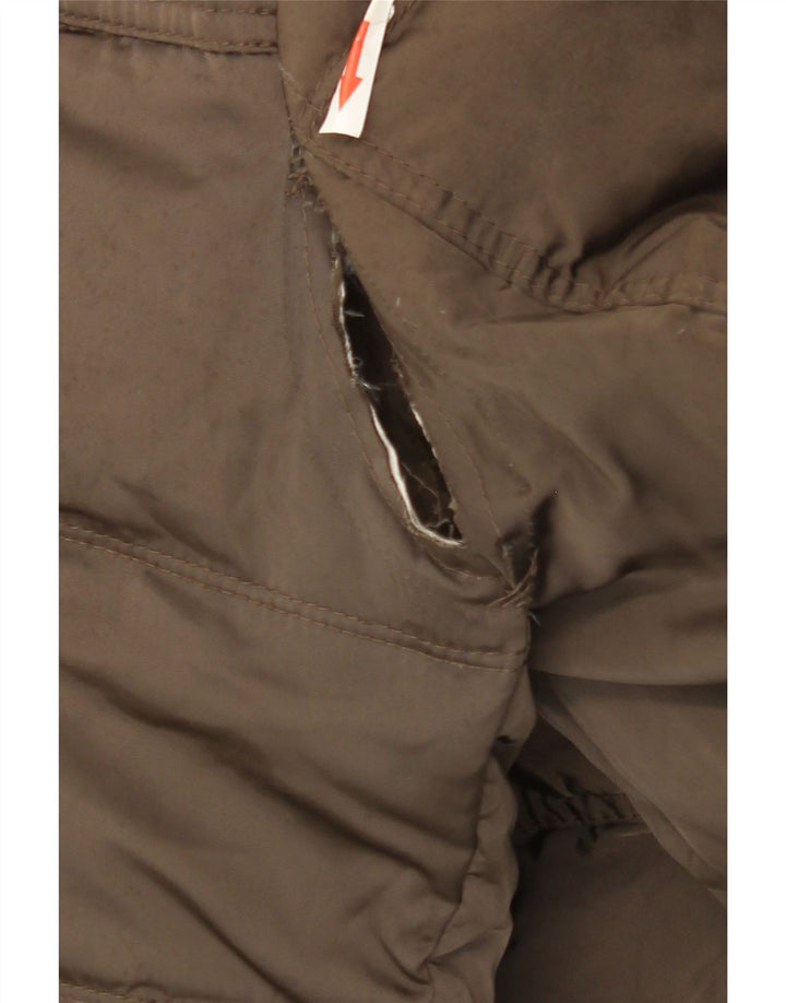 Casaco acolchoado feminino ZARA UK 14 marrom médio