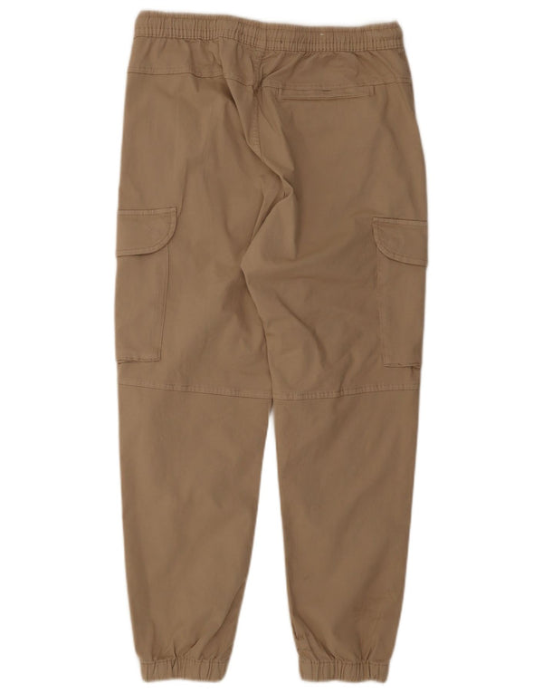 Zara Mens Joggers Cargo Calças Médio W31 L27 Algodão Bege