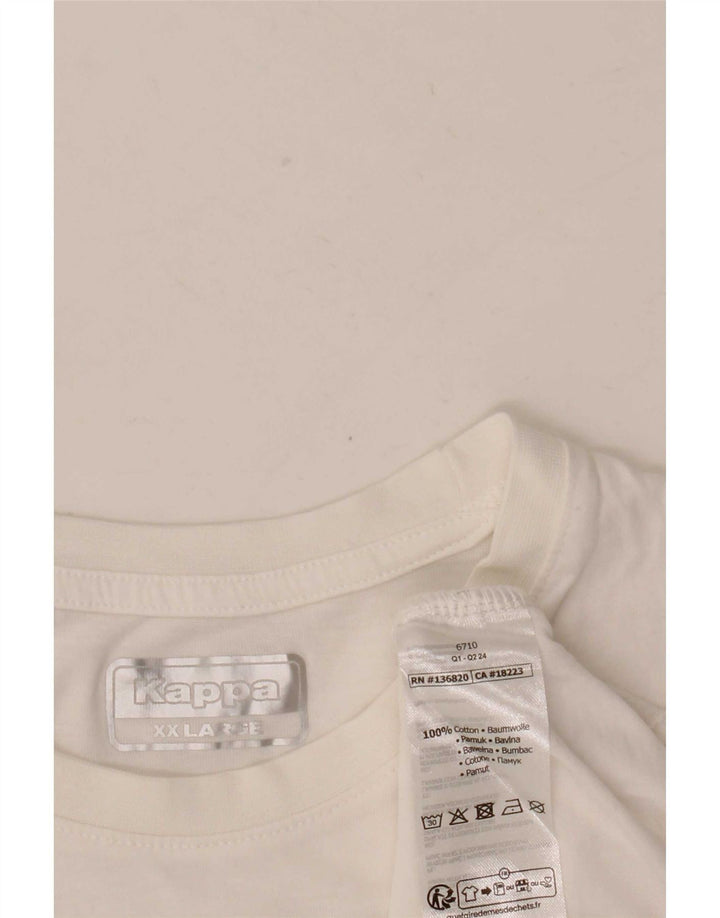 Camiseta gráfica masculina Kappa Top 2XL algodão branco