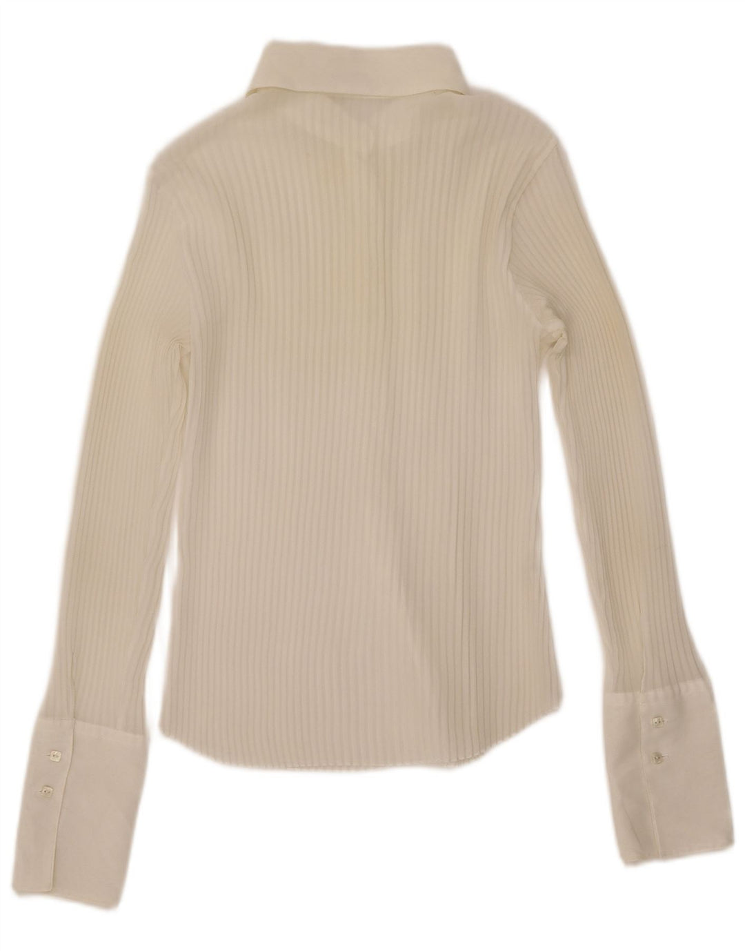 Camisa Benetton Mulher Transparente Oversized UK 6 XS Off White Poliéster