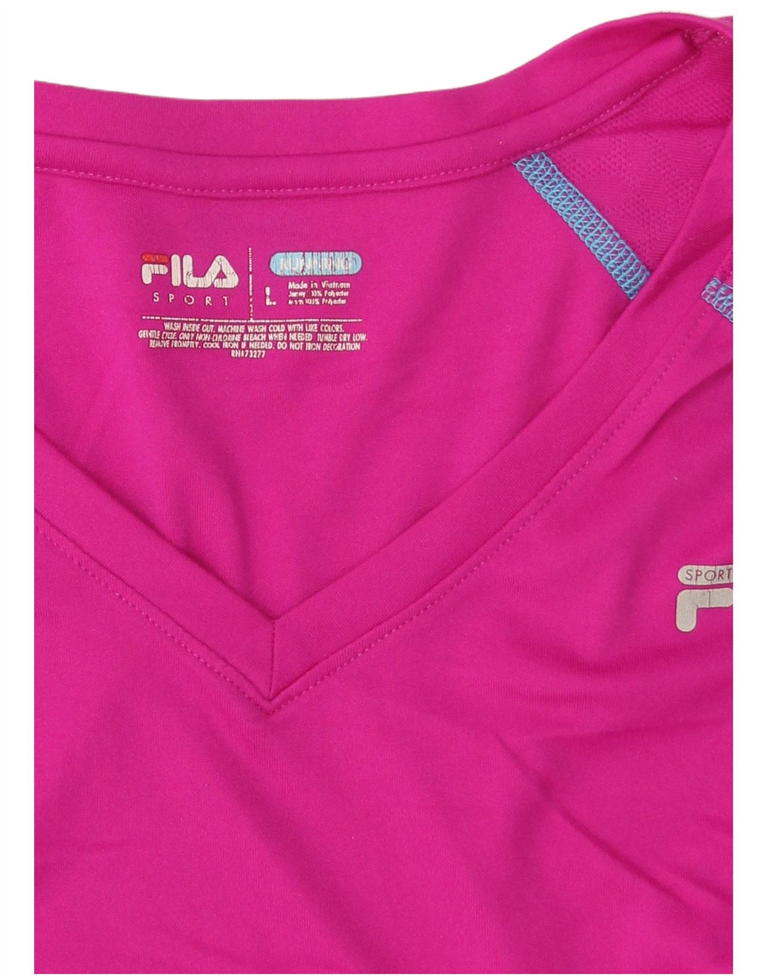 Camiseta feminina FILA UK 16 grande poliéster rosa