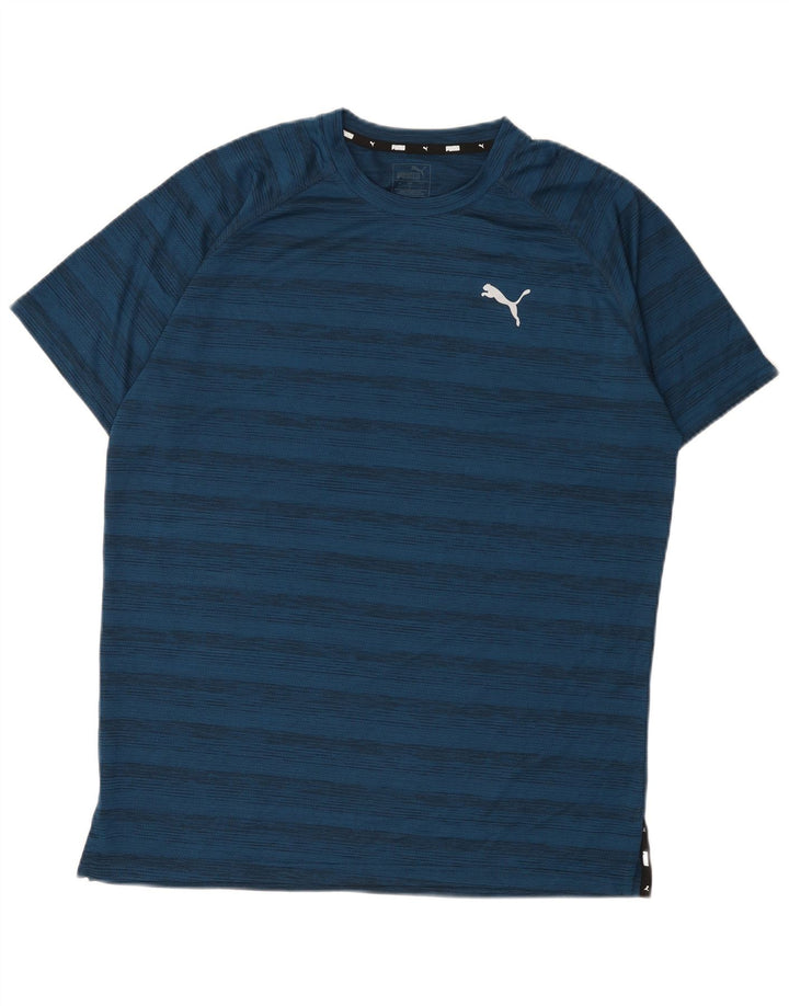 Camiseta masculina PUMA grande listrada azul marinho