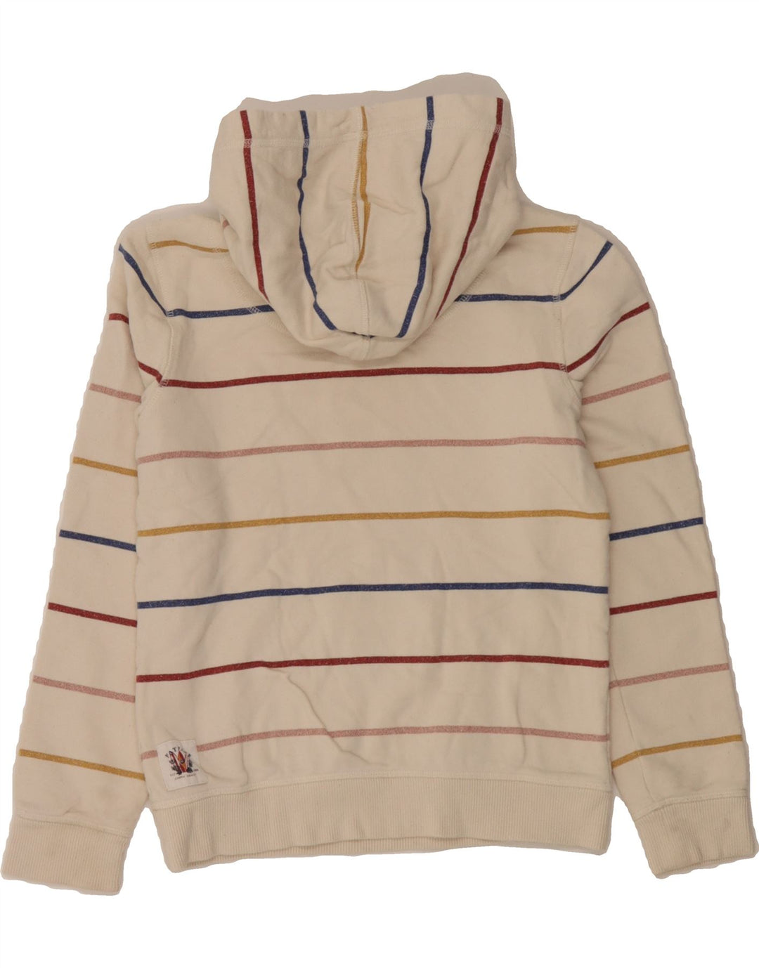FAT FACE Girls Hoodie Jumper 11-12 Years Off White Striped Cotton Vintage Fat Face and Second-Hand Fat Face from Messina Hembry 