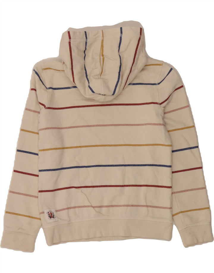 FAT FACE Girls Hoodie Jumper 11-12 Years Off White Striped Cotton Vintage Fat Face and Second-Hand Fat Face from Messina Hembry 