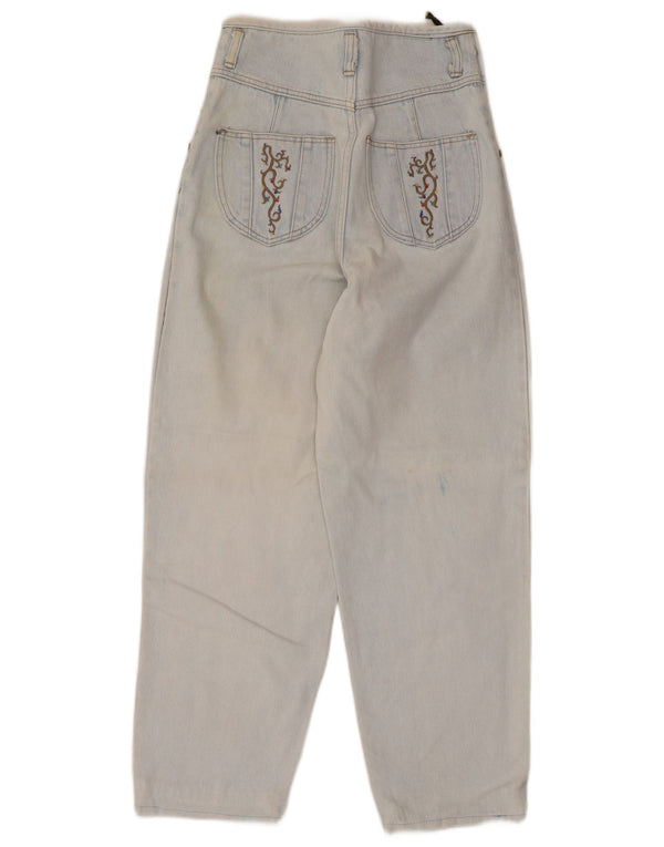 Jinglers Calça jeans feminina cintura alta cônica UE 38 médio W28 L26 algodão azul