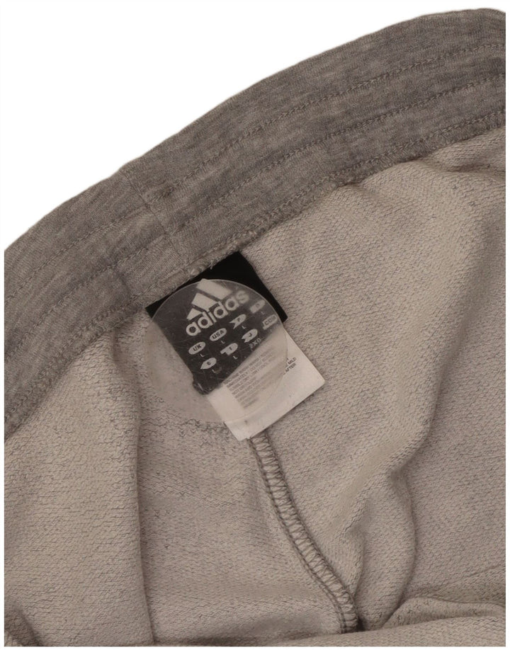 Calças de treino masculinas Adidas Joggers grandes de algodão cinza