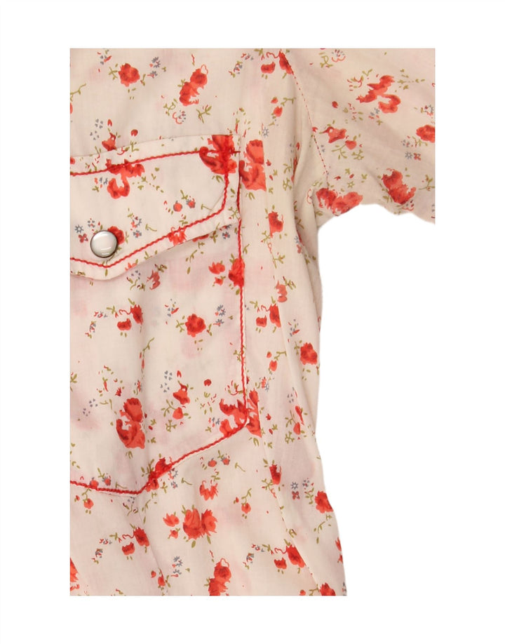 Blusa feminina Marlboro Classics Regular Fit Reino Unido 14 Médio Branco Floral