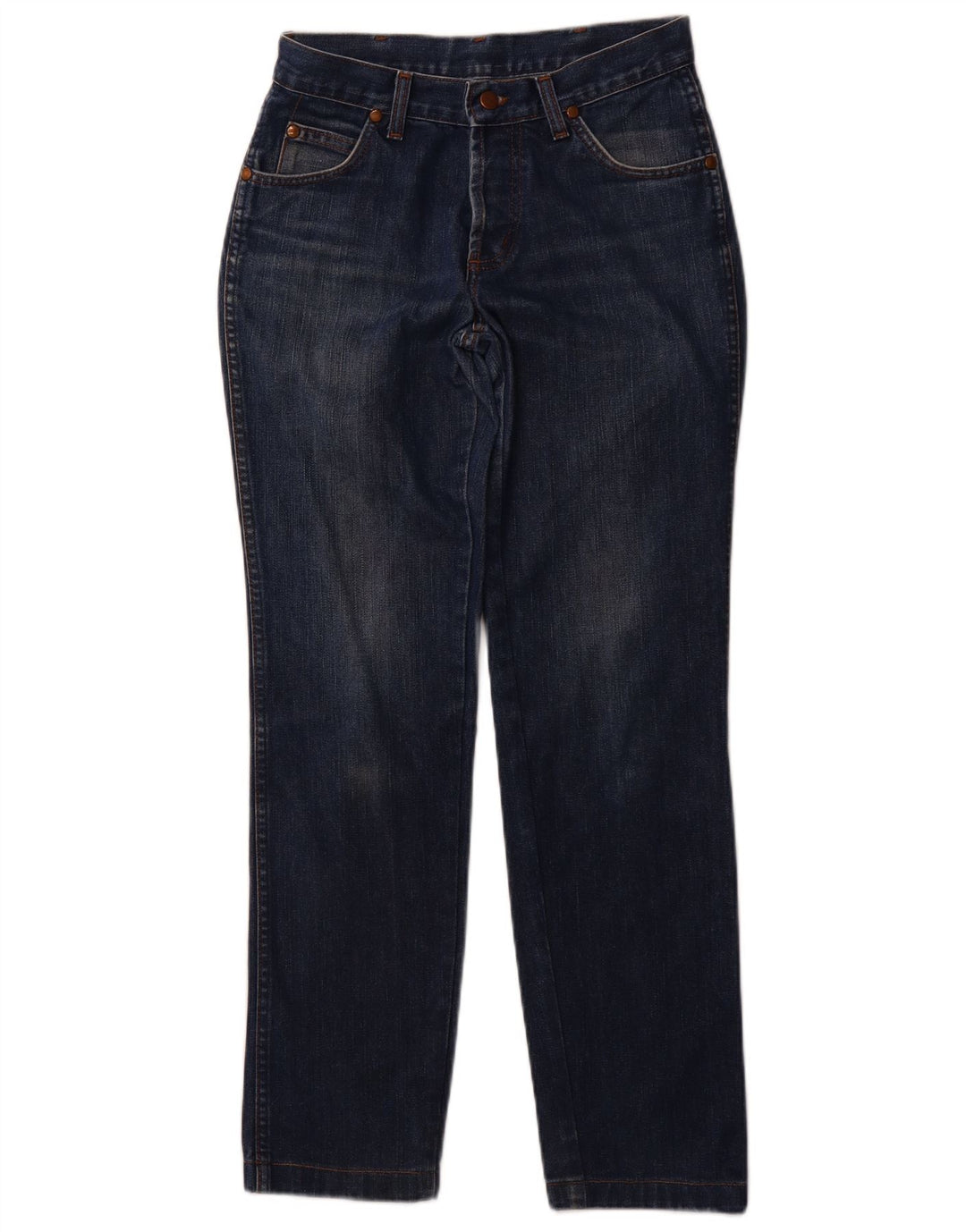 Calça jeans feminina WRANGLER Evolution Straight W29 L30 azul marinho algodão