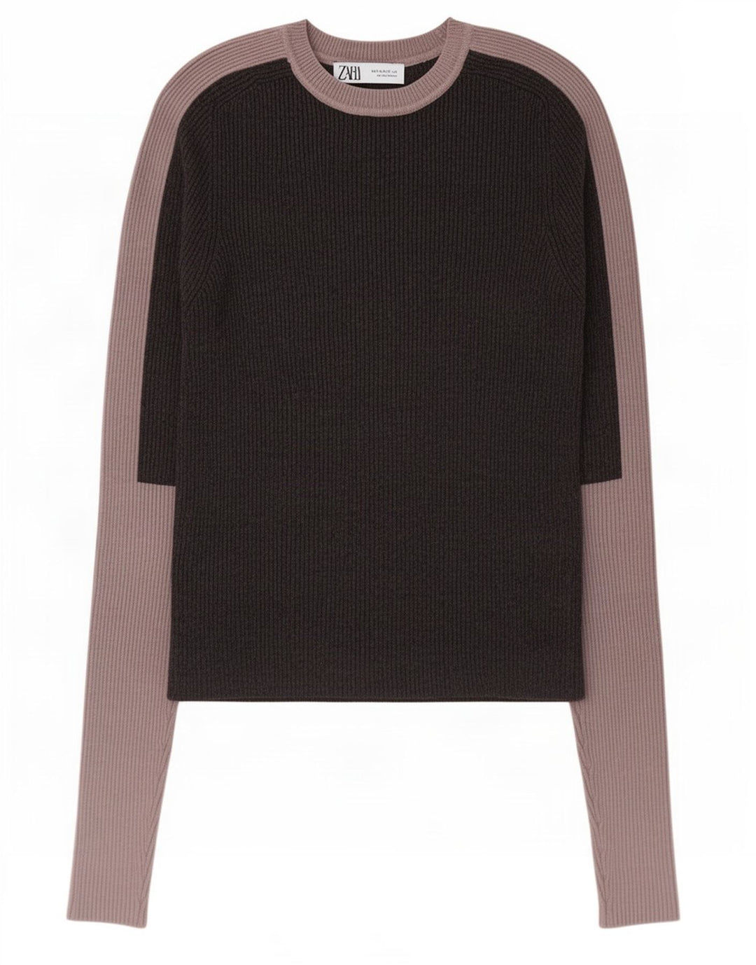 Blusa cropped feminina Zara UK 12 cinza médio colorblock viscose
