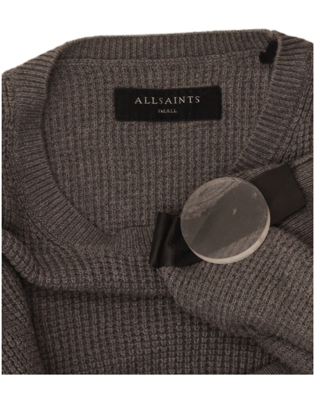 Suéter masculino ALL SAINTS com gola redonda e algodão cinza pequeno