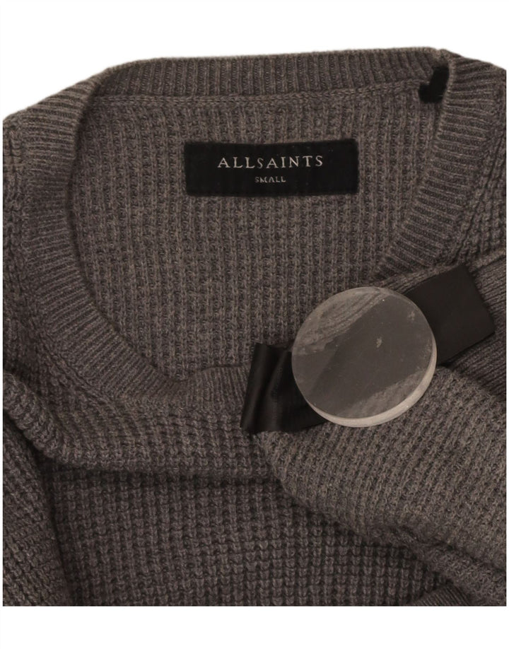 Suéter masculino ALL SAINTS com gola redonda e algodão cinza pequeno