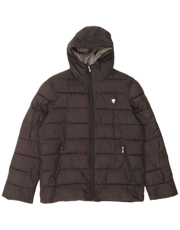 Jaqueta masculina acolchoada com capuz Lotto UK 44 2XL poliéster preto