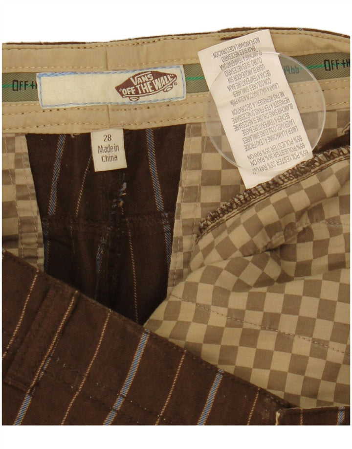 Shorts Chino Masculino Vans W28 Pequeno Poliéster Listrado Marrom