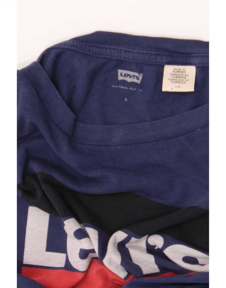 Camiseta feminina gráfica Levi's UK 16 grande azul marinho