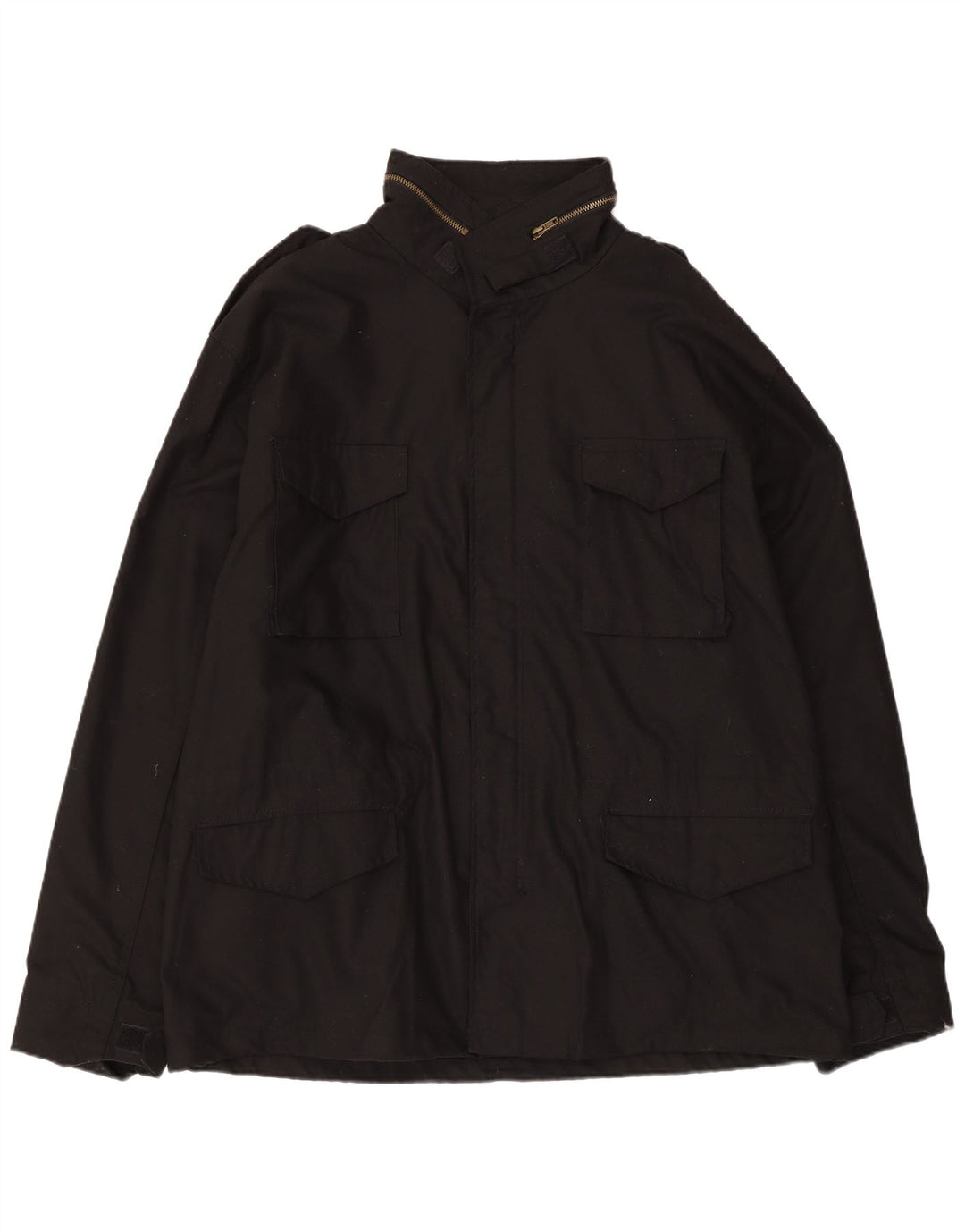Jaqueta utilitária masculina vintage UK 44 2XL poliéster preto