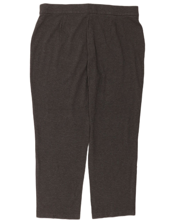 Calça feminina reta casual Marks & Spencer UK 18 XL W36 L28 cinza